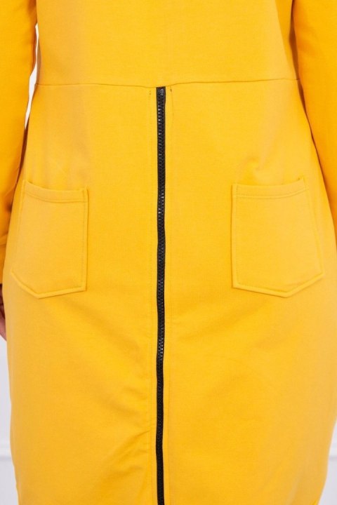 Bluza z suwakiem z tyłu musztardowa