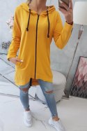 Bluza z suwakiem z tyłu musztardowa