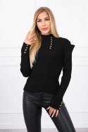 Bluzka swetrowa dopasowana z guzikami czarna