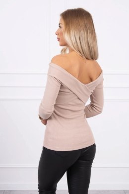 Bluzka z dekoltem V jasno beżowa