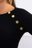 Bluzka z ozdobnymi guzikami czarna