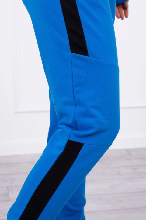 Komplet sportowy z lampasami chabrowy