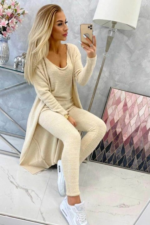 Komplet swetrowy alpaka beżowy