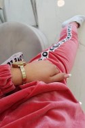 Komplet welurowy Love malinowy