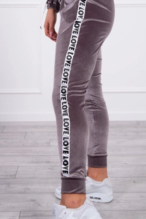 Komplet welurowy Love szary