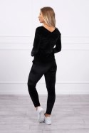 Komplet welurowy z marszczeniem z tyłu czarny