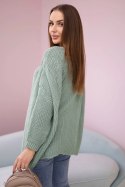 Sweter szeroki oversize ciemny miętowy