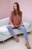 Sweter szeroki oversize ciemny różowy
