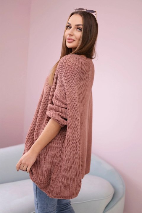 Sweter szeroki oversize ciemny różowy
