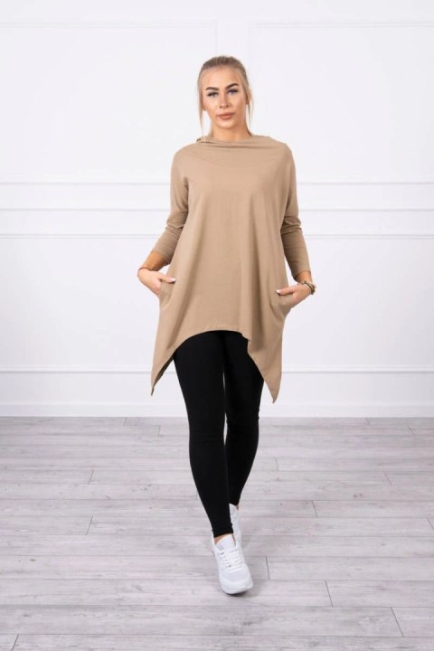 Bluza z nadrukiem skrzydeł camelowa