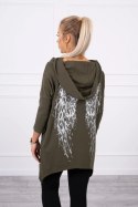 Bluza z nadrukiem skrzydeł khaki