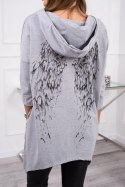 Bluza z nadrukiem skrzydeł szara