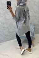 Bluza z nadrukiem skrzydeł szara