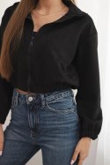 Bluza zamszowa na suwak czarna  