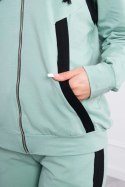 Komplet sportowy z lampasami ciemny miętowy