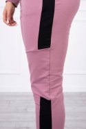 Komplet sportowy z lampasami ciemny różowy