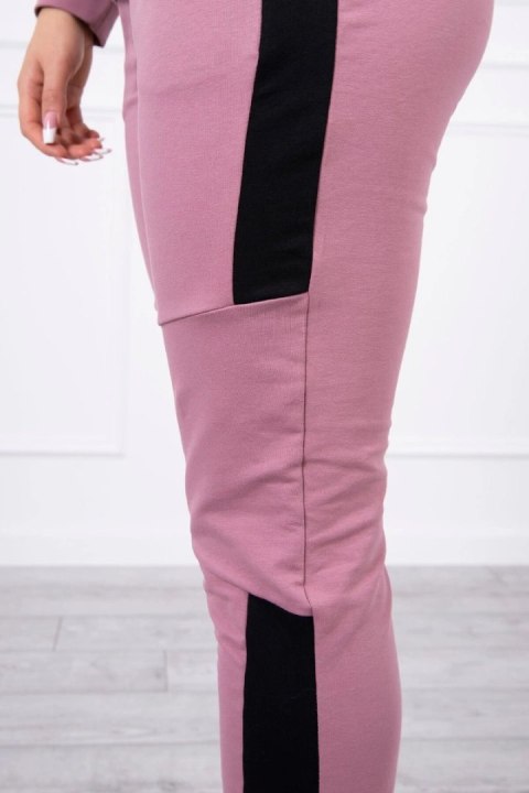 Komplet sportowy z lampasami ciemny różowy