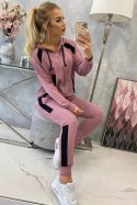 Komplet sportowy z lampasami ciemny różowy