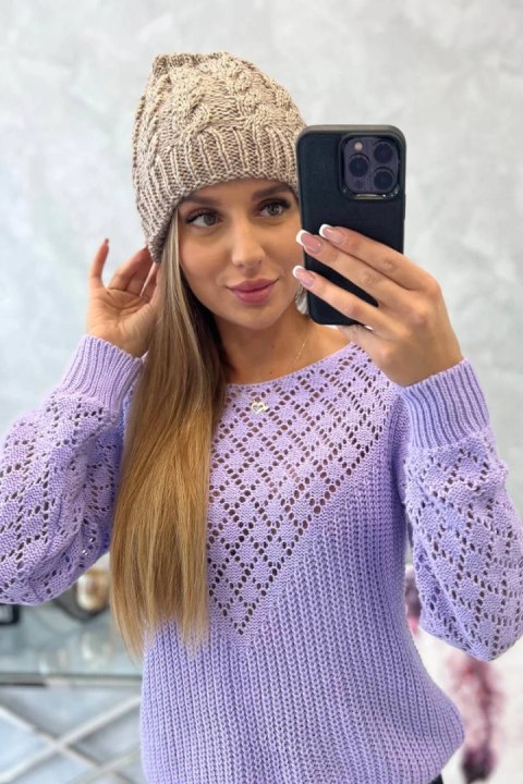 Czapka damska Kalina K362 ciemno beżowa