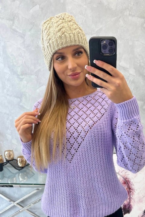 Czapka damska Kalina K362 jasno beżowa