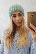 Czapka z wywinięciem Magda K293 ciemno miętowa