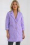 Kurtka damska Plus Size pikowana z ozdobnymi guzikami i kołnierzem jasno fioletowa