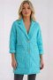 Kurtka damska Plus Size pikowana z ozdobnymi guzikami i kołnierzem jasno miętowa