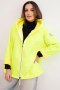 Kurtka damska wiosenna pikowana z kapturem i zamkiem żółty neon