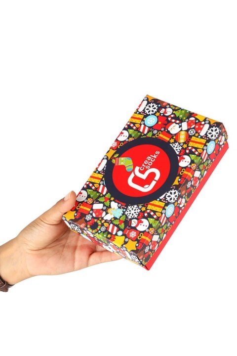 Skarpetki unisex świąteczne na prezent - zestaw 3 par mix kolorów