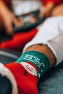 Skarpetki unisex świąteczne w pudełku - zestaw 2 par z Mikołajem i paskami