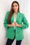 Marynarka z klapami elegancka jasno zielona