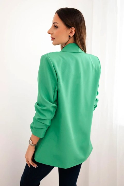 Marynarka z klapami elegancka jasno zielona