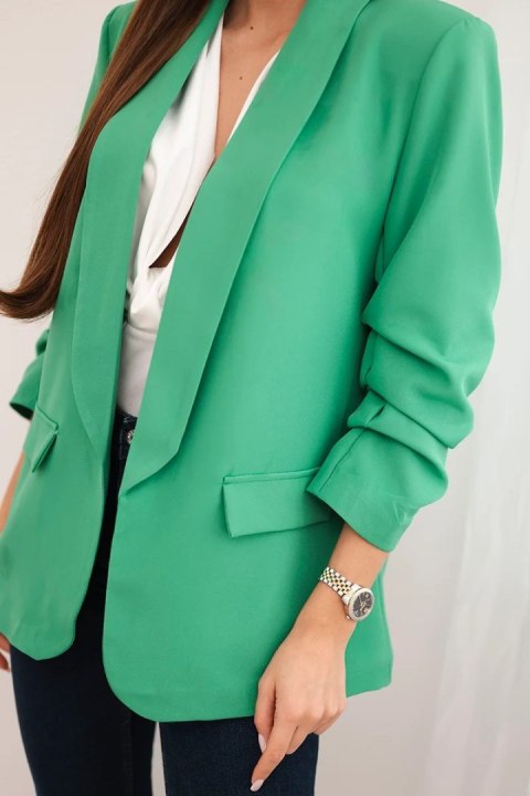 Marynarka z klapami elegancka jasno zielona