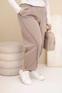 Spodnie damskie bawełniane Plus Size o luźnym kroju z wysokim stanem fango