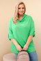 Bluzka damska Plus Size z bawełną o luźnym kroju z dekoltem wodnym jasno zielona