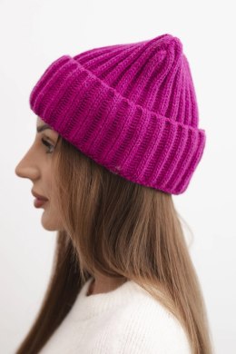 Czapka z wywinięciem Magda K293 ciemno fioletowa