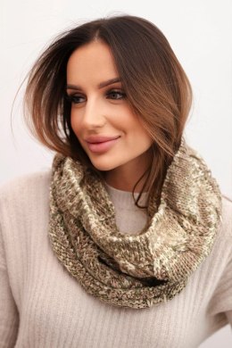 Komin damski wełniany miękki melanżowy szalik zimowy KN25 ciemno miętowy+mocca