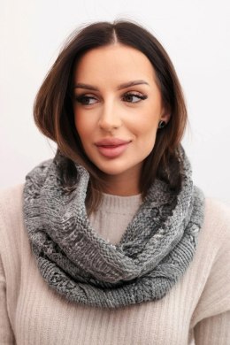 Komin damski wełniany miękki melanżowy szalik zimowy KN25 ciemno szary