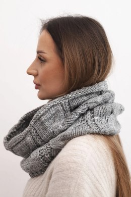 Komin damski wełniany miękki melanżowy szalik zimowy KN25 ciemno szary