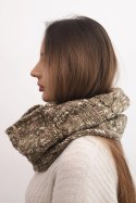 Komin damski wełniany miękki melanżowy szalik zimowy KN25 khaki+fango