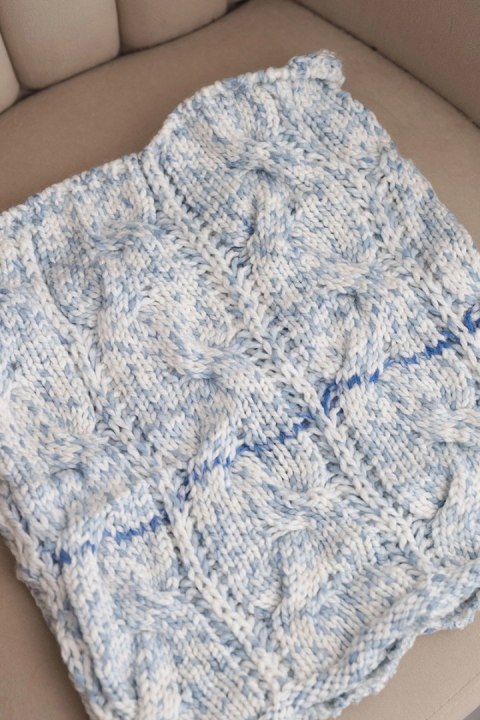 Komin damski wełniany miękki melanżowy szalik zimowy KN25 niebieski