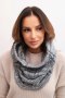 Komin damski wełniany miękki melanżowy szalik zimowy KN25 szary+grafitowy