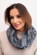 Komin damski wełniany miękki melanżowy szalik zimowy KN25 szary+jeansowy