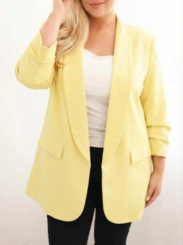 Marynarka damska Plus Size elegancka żółta