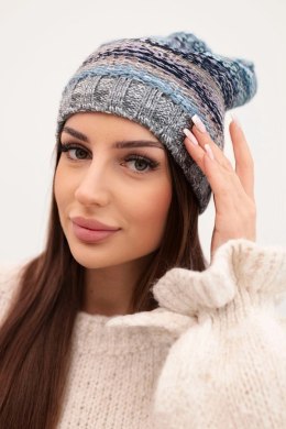 Czapka z polarem Krystyna K207 morski+szary
