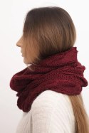 Komin damski wełniany pleciony miękki i ciepły KN23 bordowy