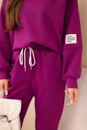 Komplet bluza + spodnie masełko ciemno fioletowy