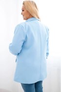 Marynarka damska Plus Size elegancka niebieska