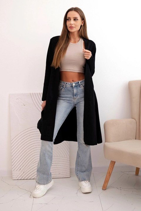 Narzutka damska bawełniana z długim rękawem czarna