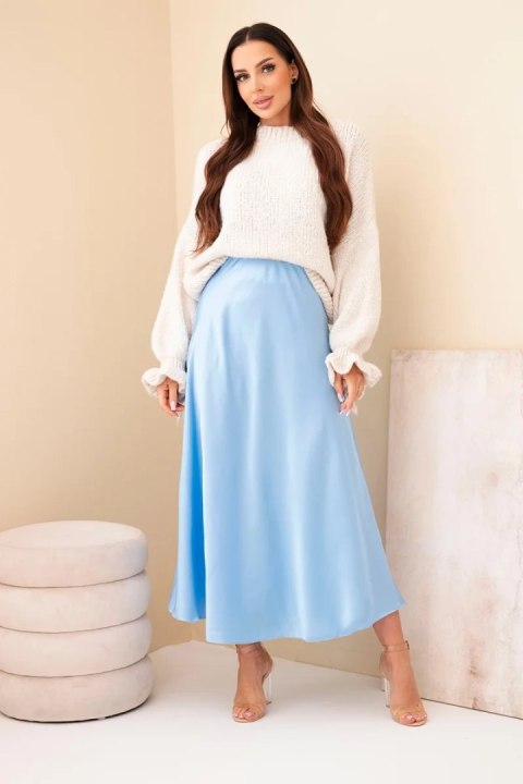 Spódnica damska wiskozowa rozkloszowana niebieska